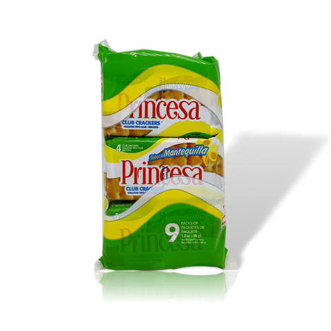 Galletas Princesa Club Crackers Mantequilla | 9 Paquetes de 34g |