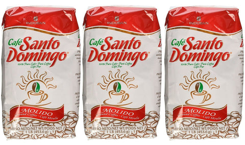 Cafe Santo Domingo Ground Coffee 16 oz bag (3 pack)