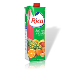 Jugo de Fruit punch Rica 1 Lt con vitamina C (12 Pack)