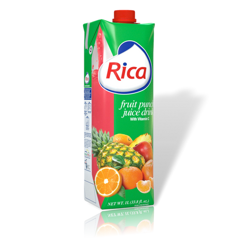 Jugo de Fruit punch Rica 1 Lt con vitamina C (33.8 oz)