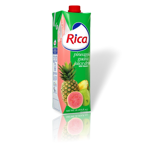 Jugo de Pina Guayaba Rica 1 Lt con vitamina C (12 pack)