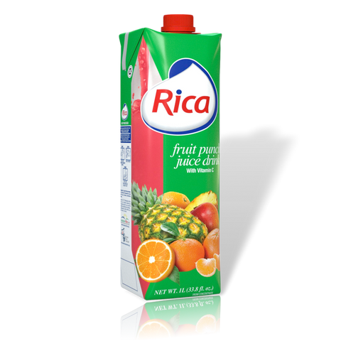 Jugo de Fruit punch Rica 1 Lt con vitamina C (12 Pack)