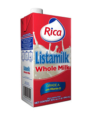 RICA Listamilk Whole Milk With Vitamin D 1Qt (4 Pack)