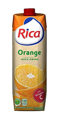 RICA Orange Juice Jugo de Naranja Rica 1 lt with Vitamin C (6 PACK)